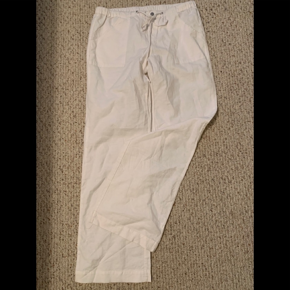 Linen beach pants/front and back pockets
